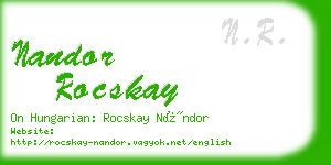 nandor rocskay business card